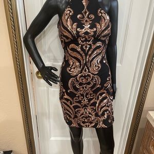 Party dress/Halter style rose gold